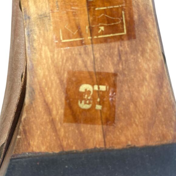 Cordani Women’s Zorba Tan Distressed Leather Wooden Clog Size 37 US 6.5 - Picture 11 of 12